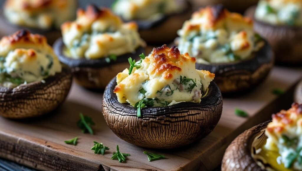 Stuffed Mushroom Bites with Cream Cheese & Herbs