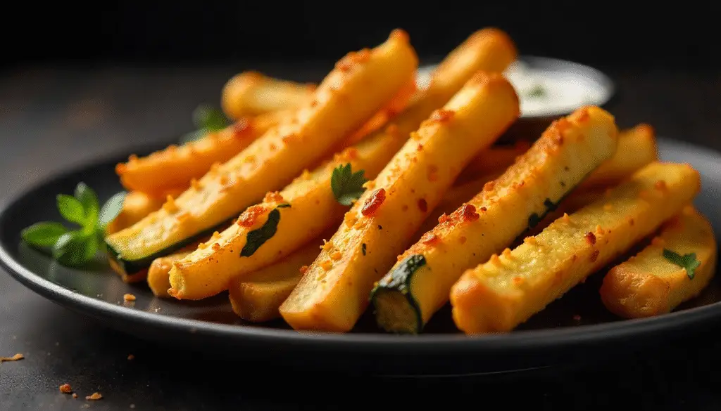 Crispy Baked Zucchini Fries with Spicy Yogurt Dip – Your New Favorite Guilt-Free Snack